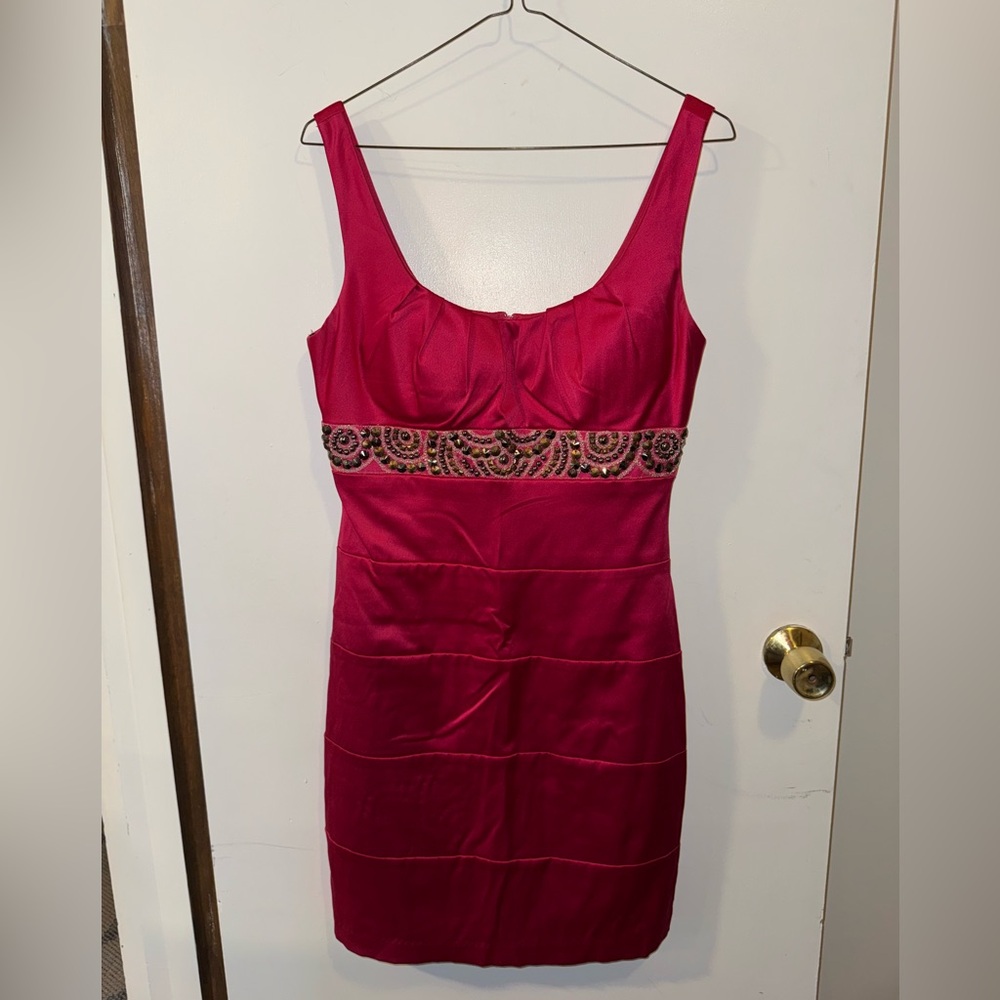 Bisou Bisou Women’s Maroon Sleeveless Formal Evening Dress Size 6